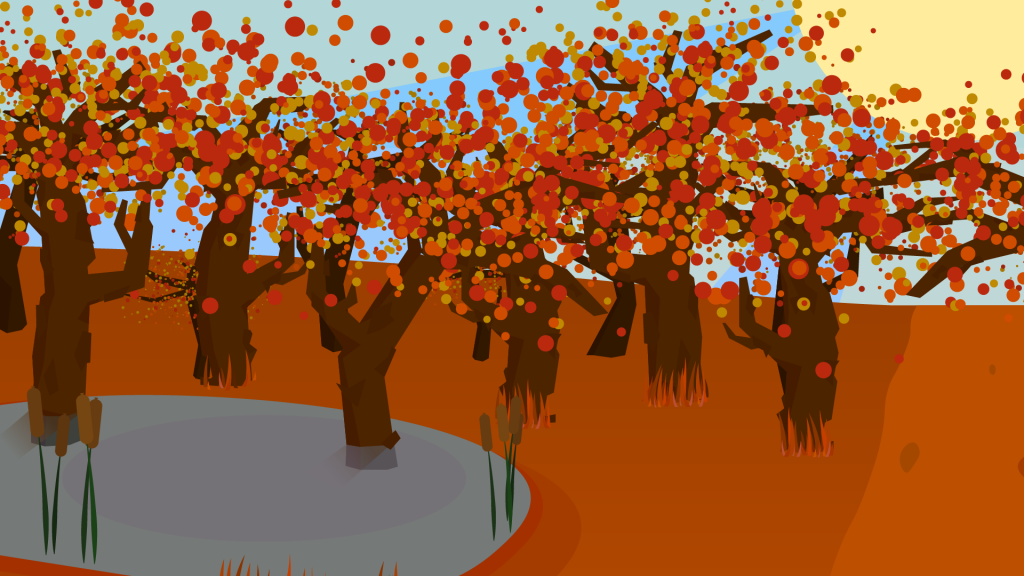 autumn woods lake
